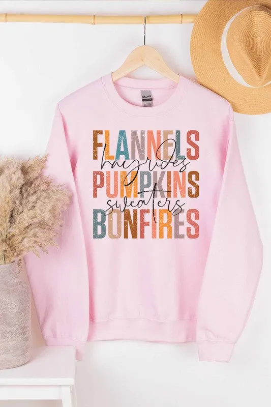 FLANNELS PUMPKINS BONFIRES SWEATSHIRT PLUS SIZE