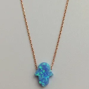 Gammie Opal Humsa Fine Chain Gold Plated Necklace