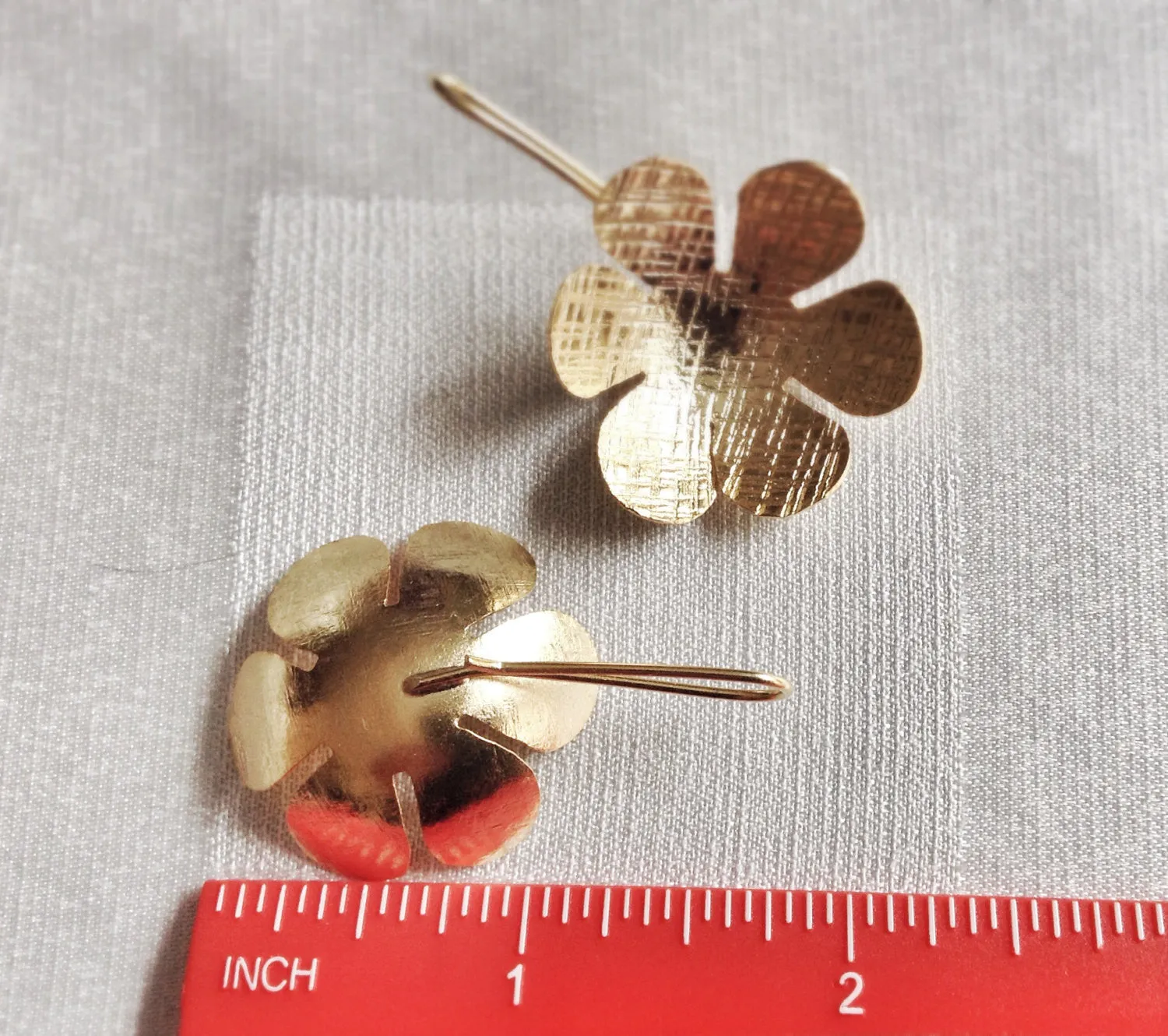 Gold or Silver Plated Flower Long Earrings