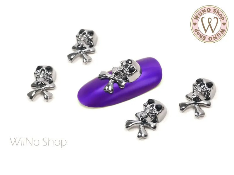 Gunmetal Skull Nail Metal Charm - 2 pcs