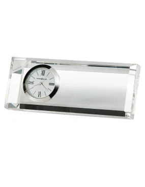 Howard Miller Prism Desk Clock - Optical Crystal - Silver-Tone Accents