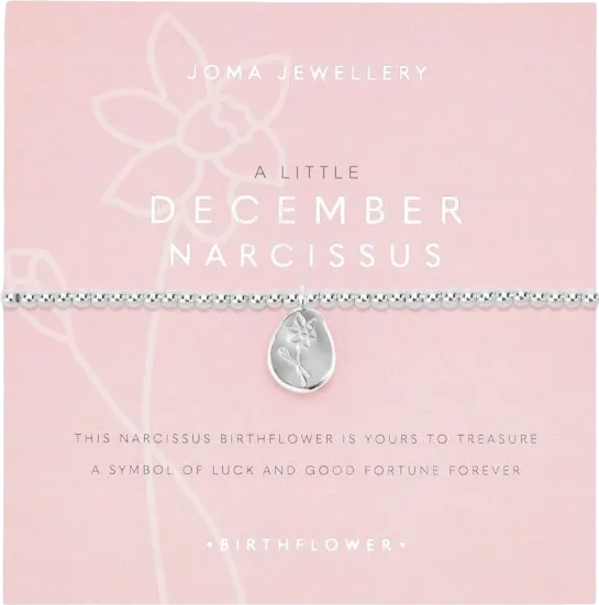 Joma Jewellery Silver Birth Flower A Little 'december' Narcissus Bracelet One Size