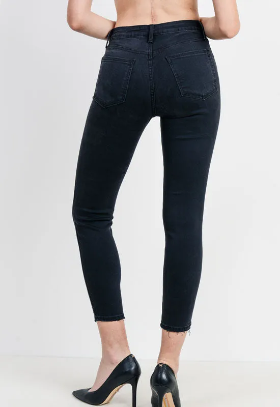 Just Black - Black Washed Hi Rise Destruction Skinny Jeans