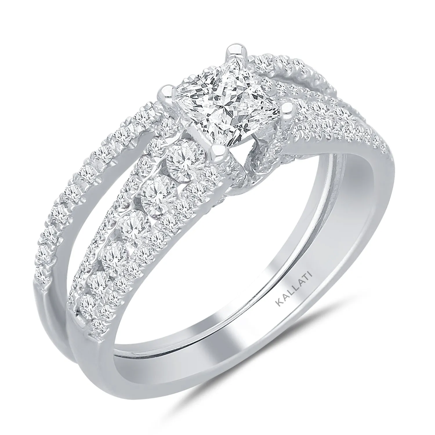 Kallati Eternal Diamond Engagment Ring in 14K White Gold