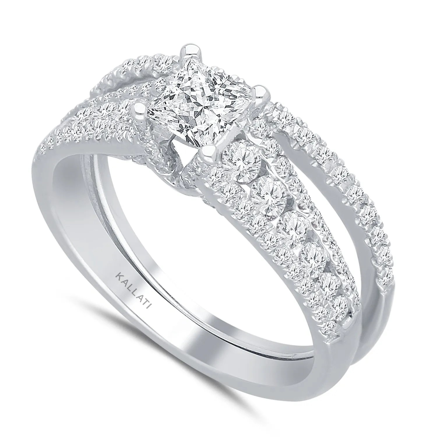 Kallati Eternal Diamond Engagment Ring in 14K White Gold