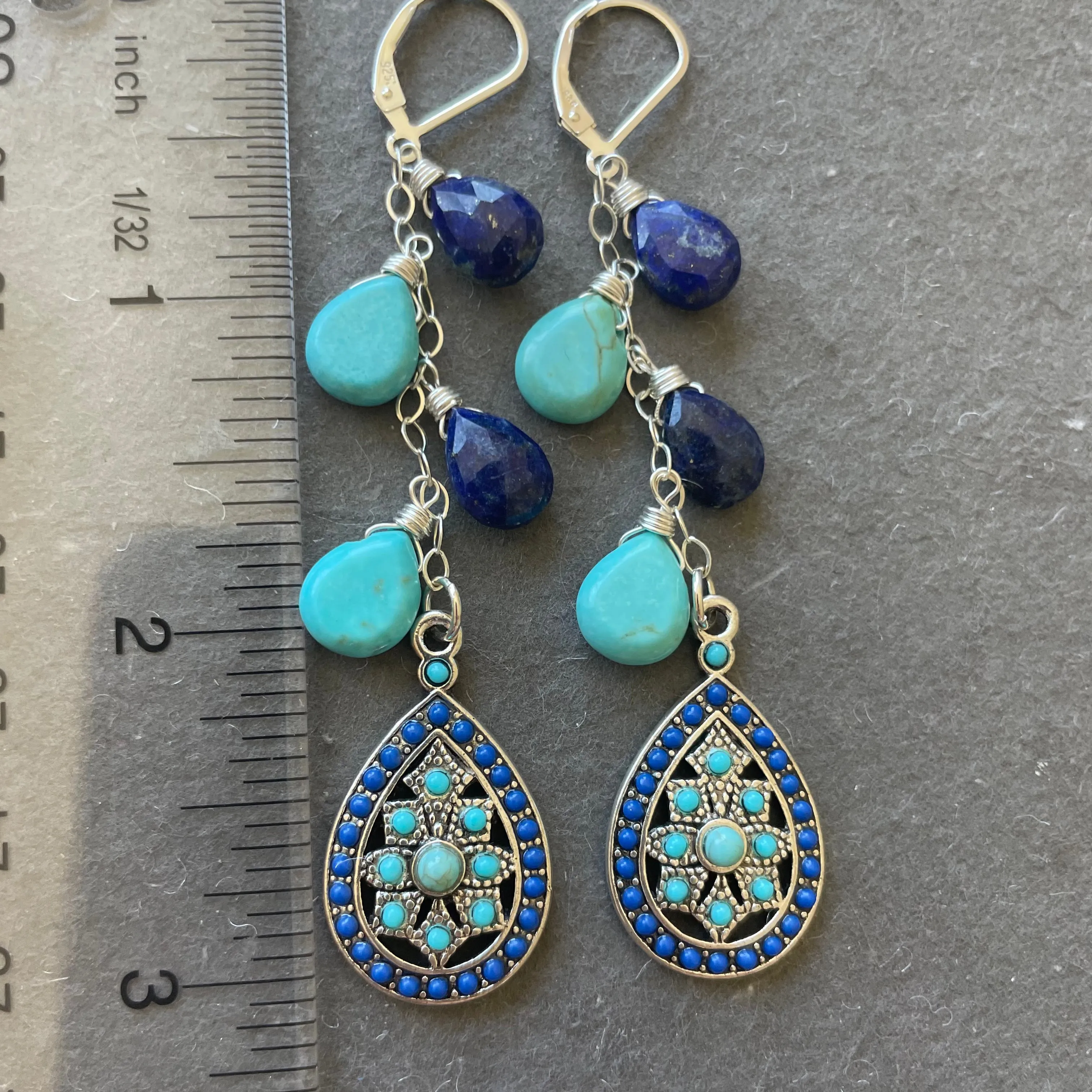 Lapis Lazuli and Turquoise Boho Cascades