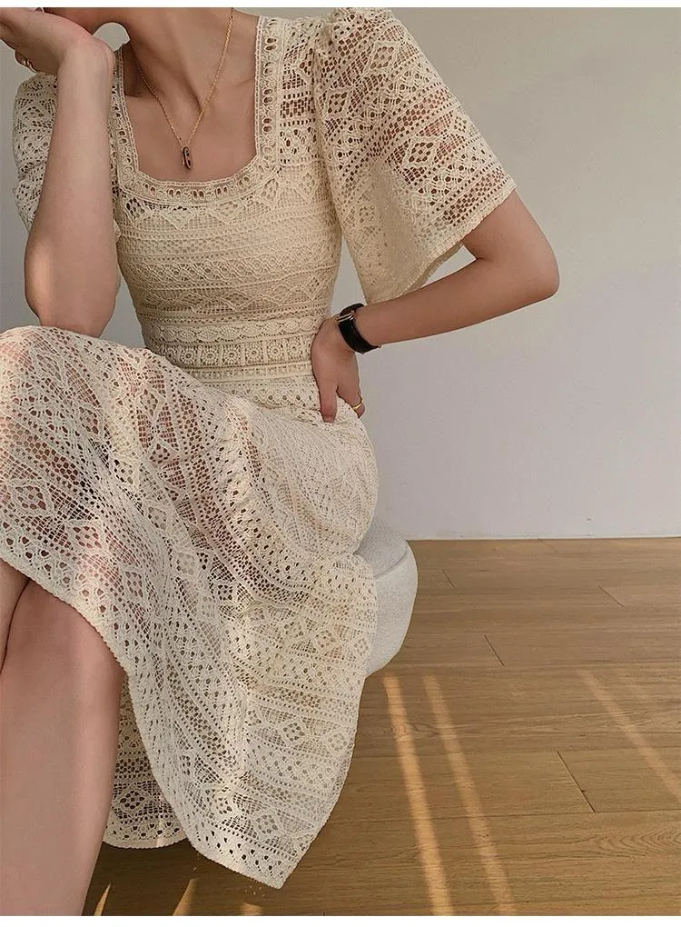 Liliana Crochet Midi Dress