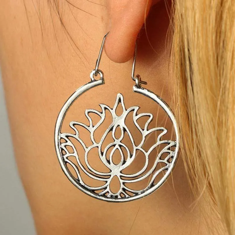 Love of Lotus Silver Earrings