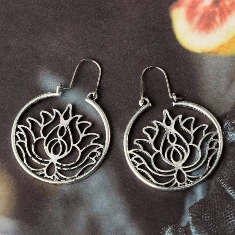 Love of Lotus Silver Earrings