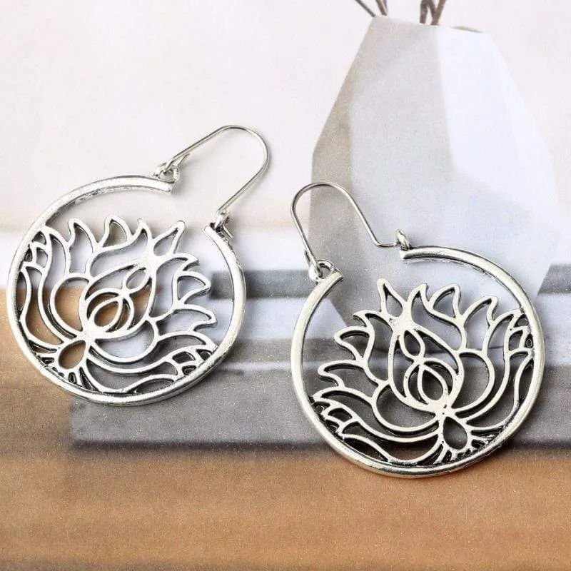 Love of Lotus Silver Earrings