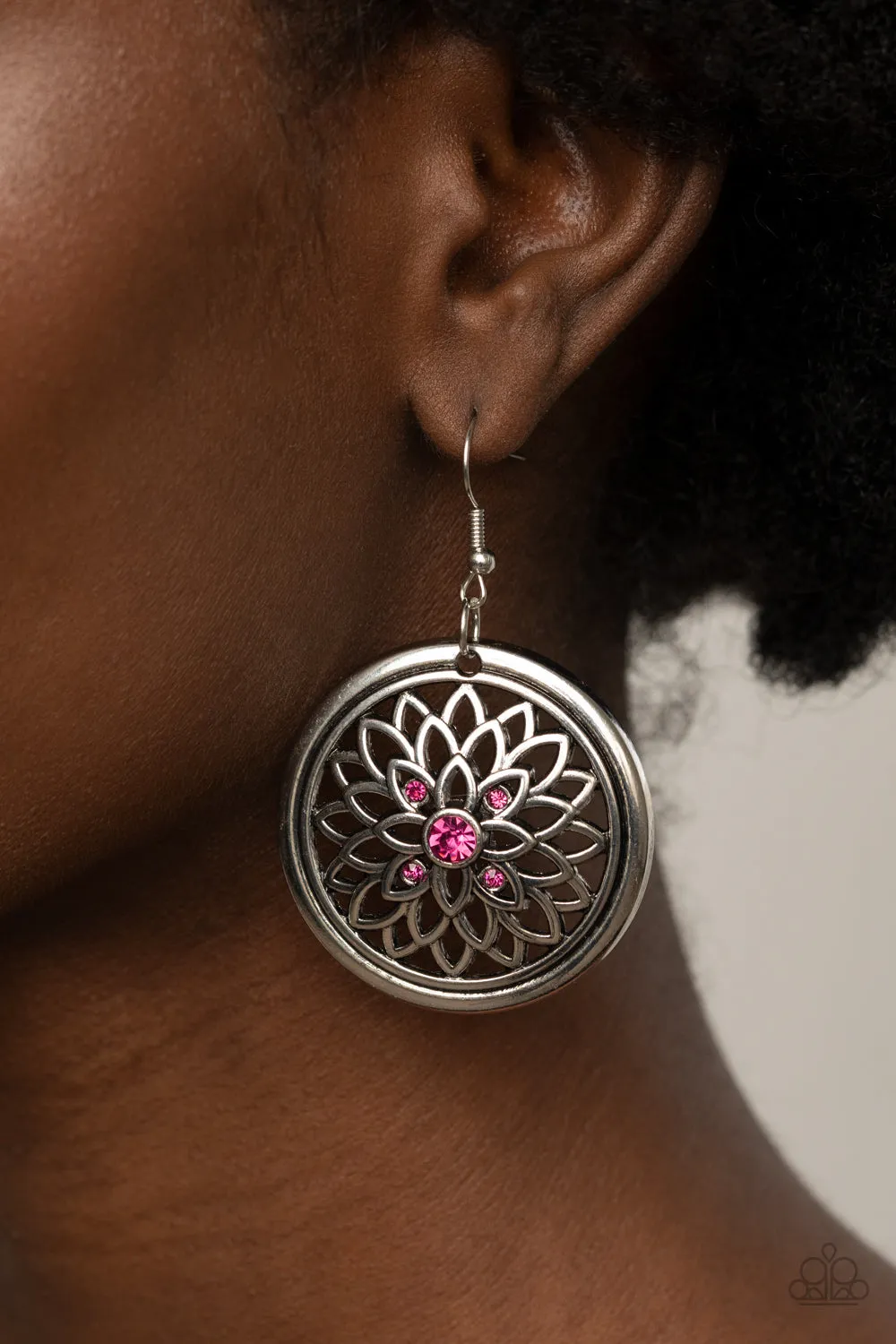 Mega Medallions - Pink Earring