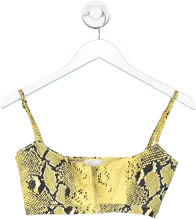 Oh Polly Yellow Snake Charmer Vegan Leather Crop Top UK 10