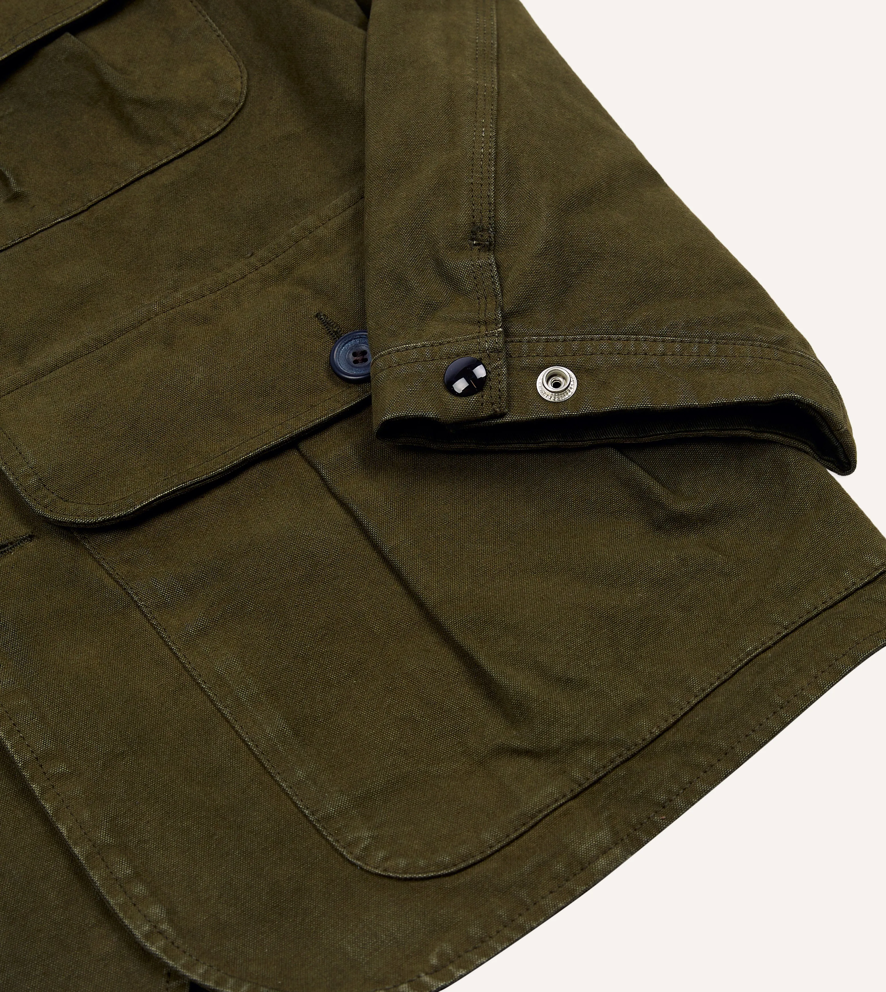 Olive Green Cotton Canvas Chasseur Jacket