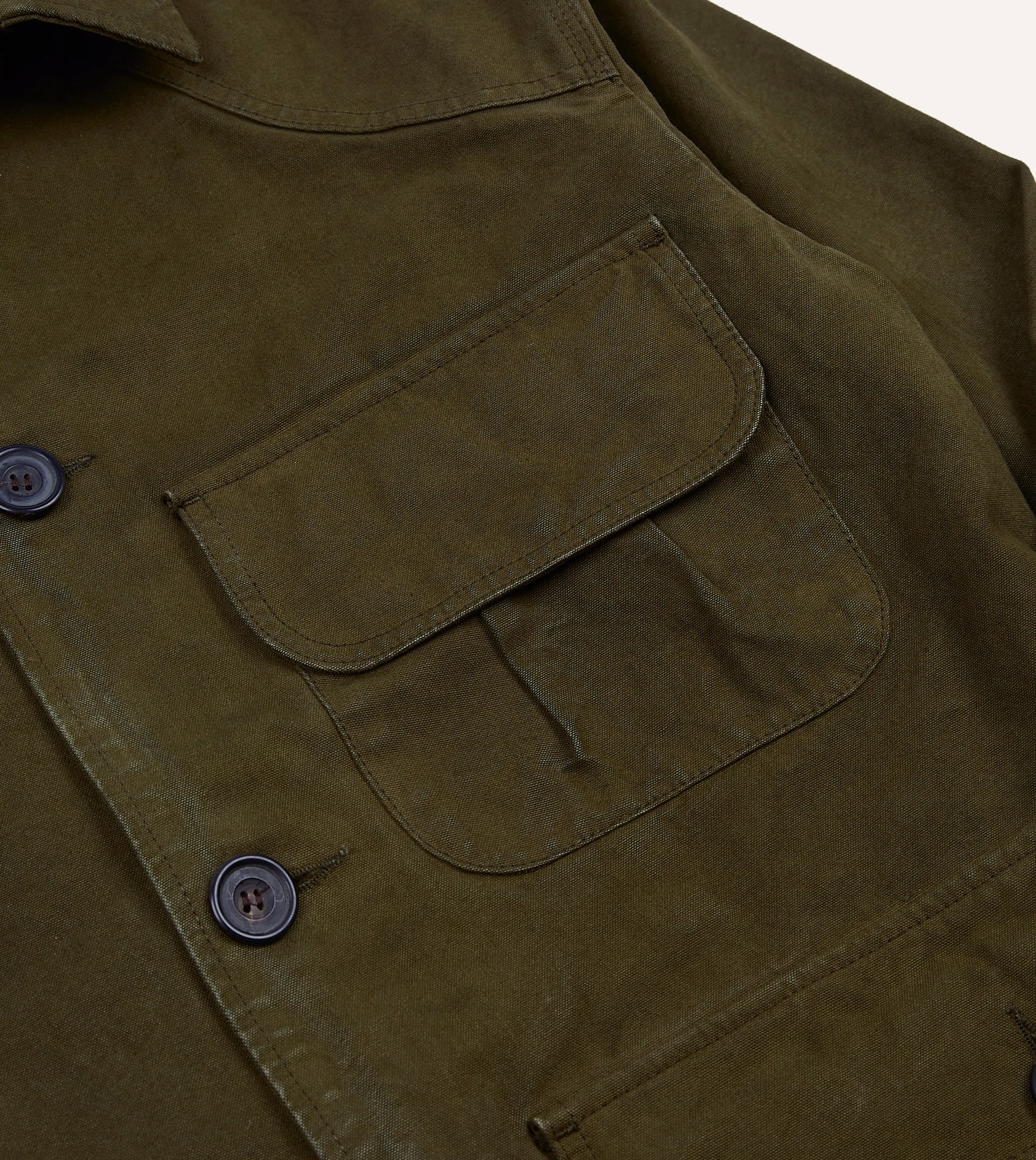 Olive Green Cotton Canvas Chasseur Jacket