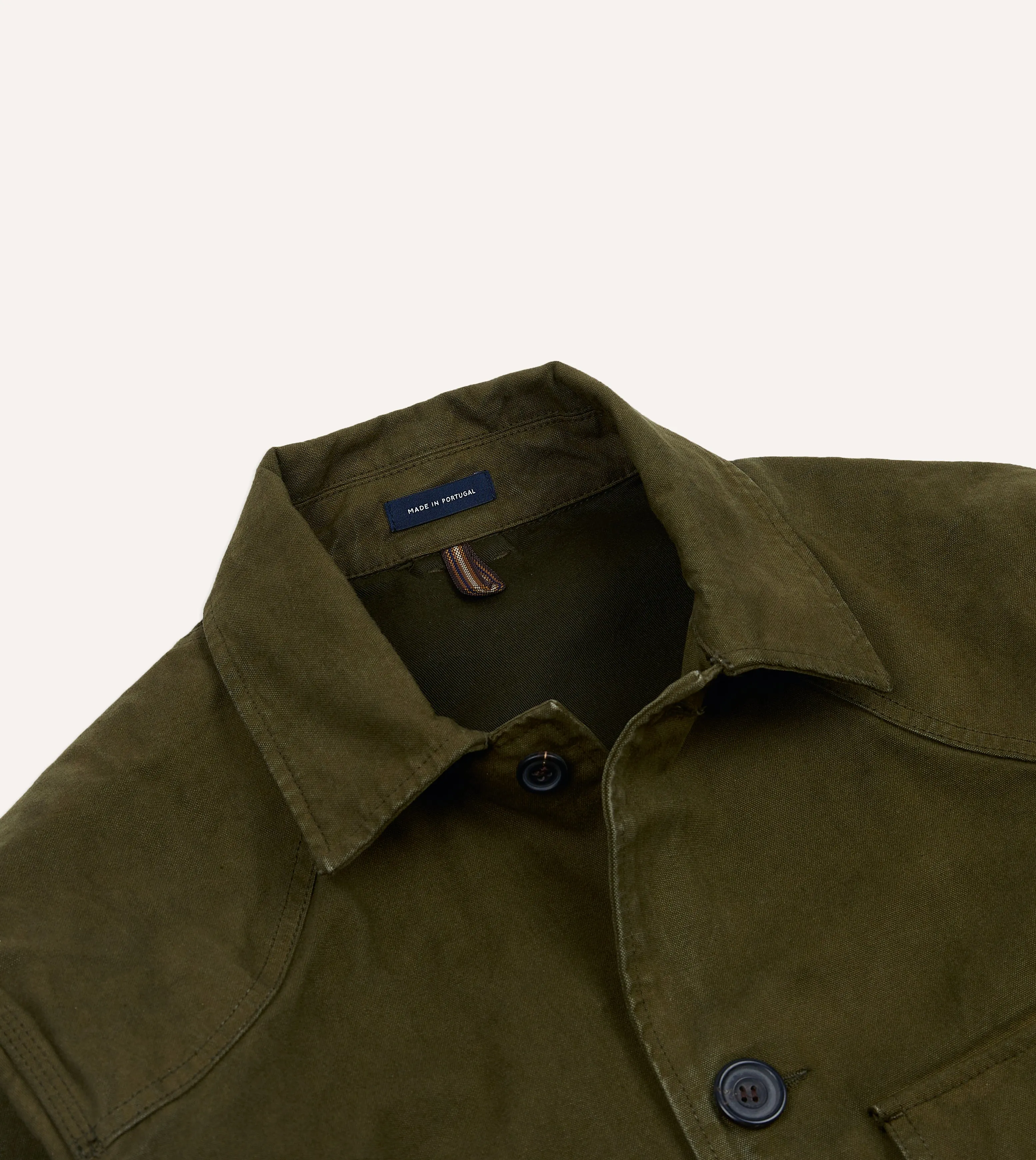 Olive Green Cotton Canvas Chasseur Jacket