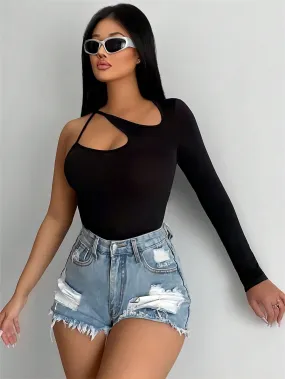 One Sleeve Cut Out Top