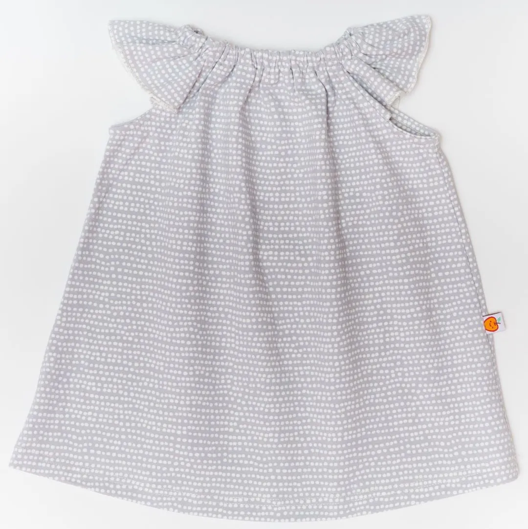 Organic a-line dress "Dotted Lines Grey"