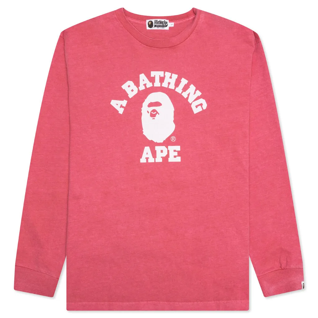 Overdye College L/S Tee - Pink