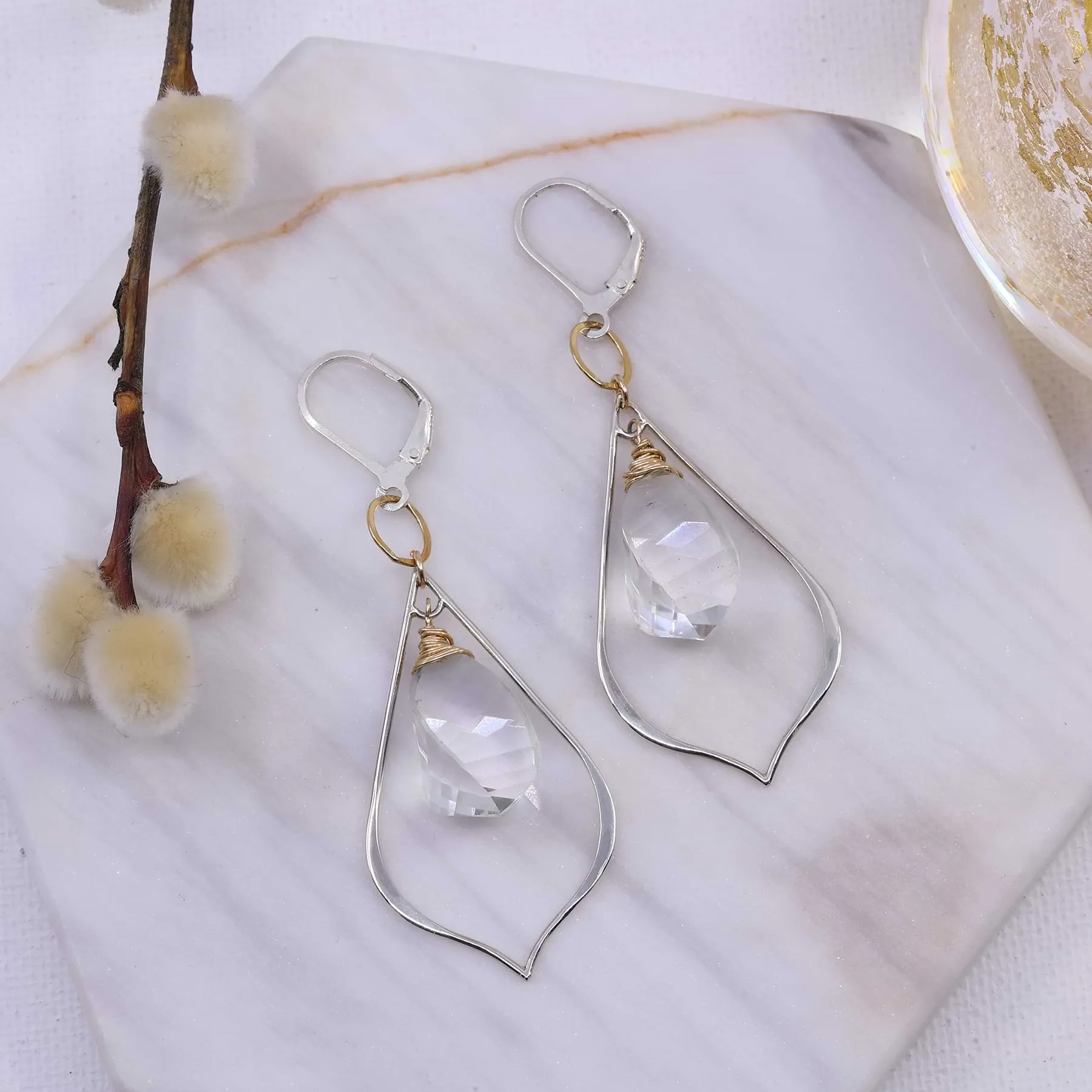 Oxygen - Crystal Quartz Drop Earrings