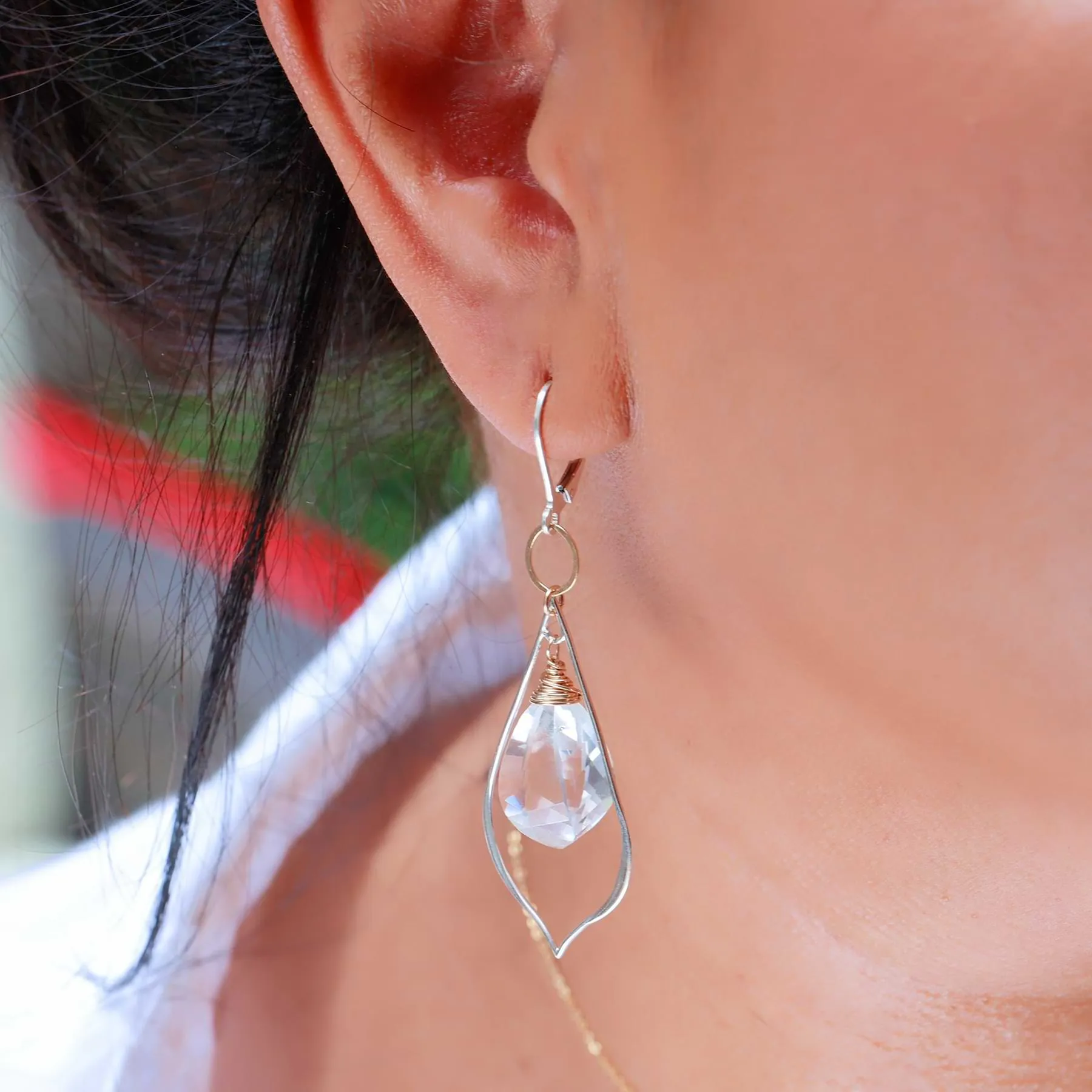 Oxygen - Crystal Quartz Drop Earrings