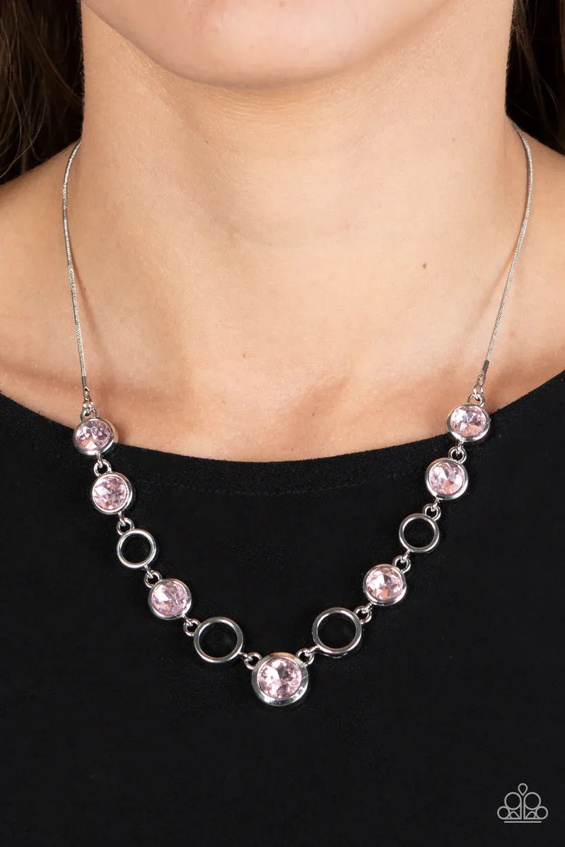 Paparazzi Elegantly Elite Pink Necklace & Earring Set