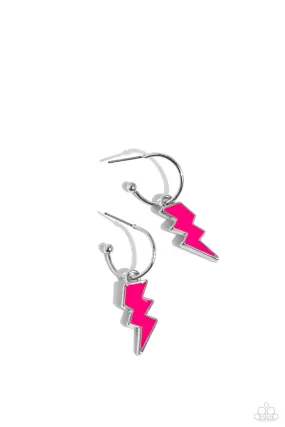 Paparazzi Lightning Limit Pink Post Earrings