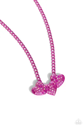 Paparazzi Low-Key Lovestruck Pink Necklace & Earring Set