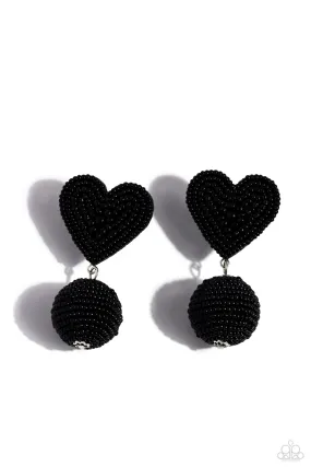 Paparazzi Spherical Sweethearts Black Post Earrings