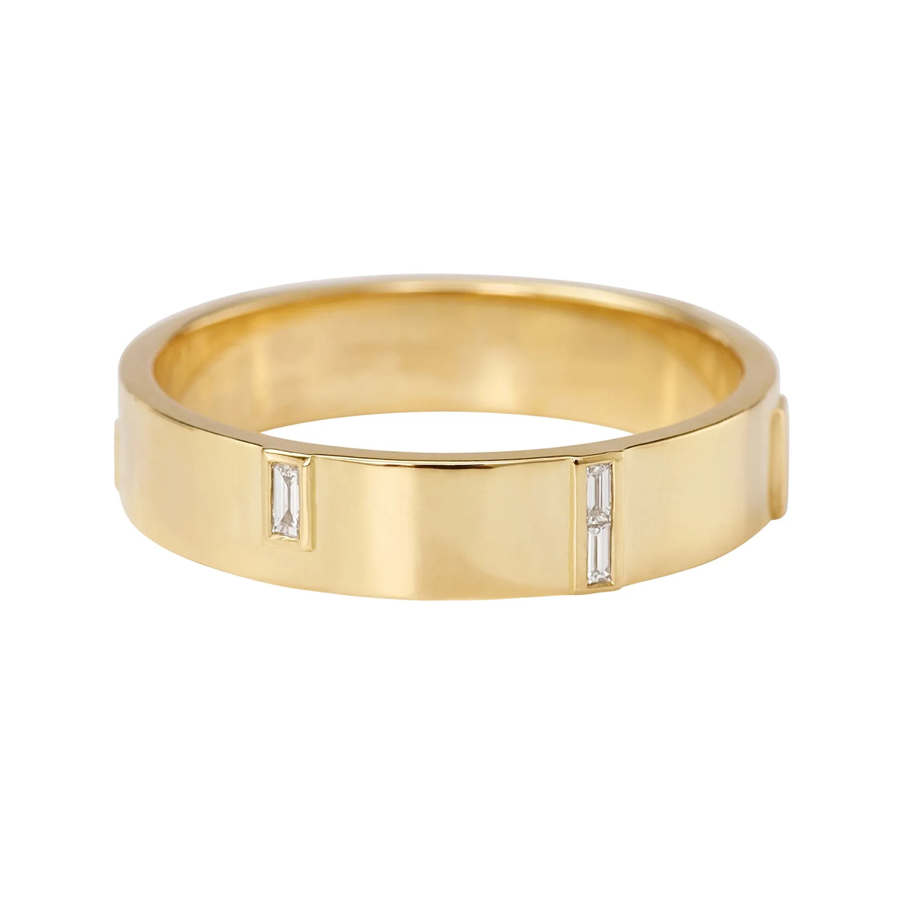 Pillar Unisex Baguette Diamond Wedding Band