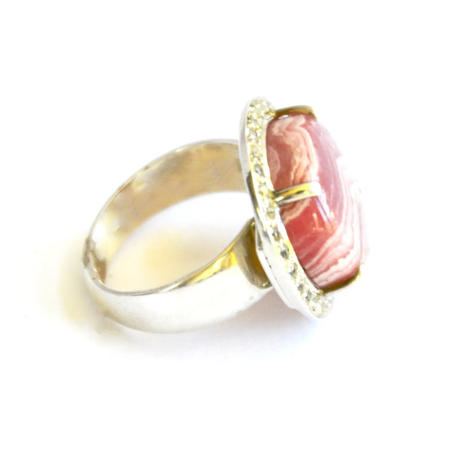 Pink Waves Rhodochrosite Ring