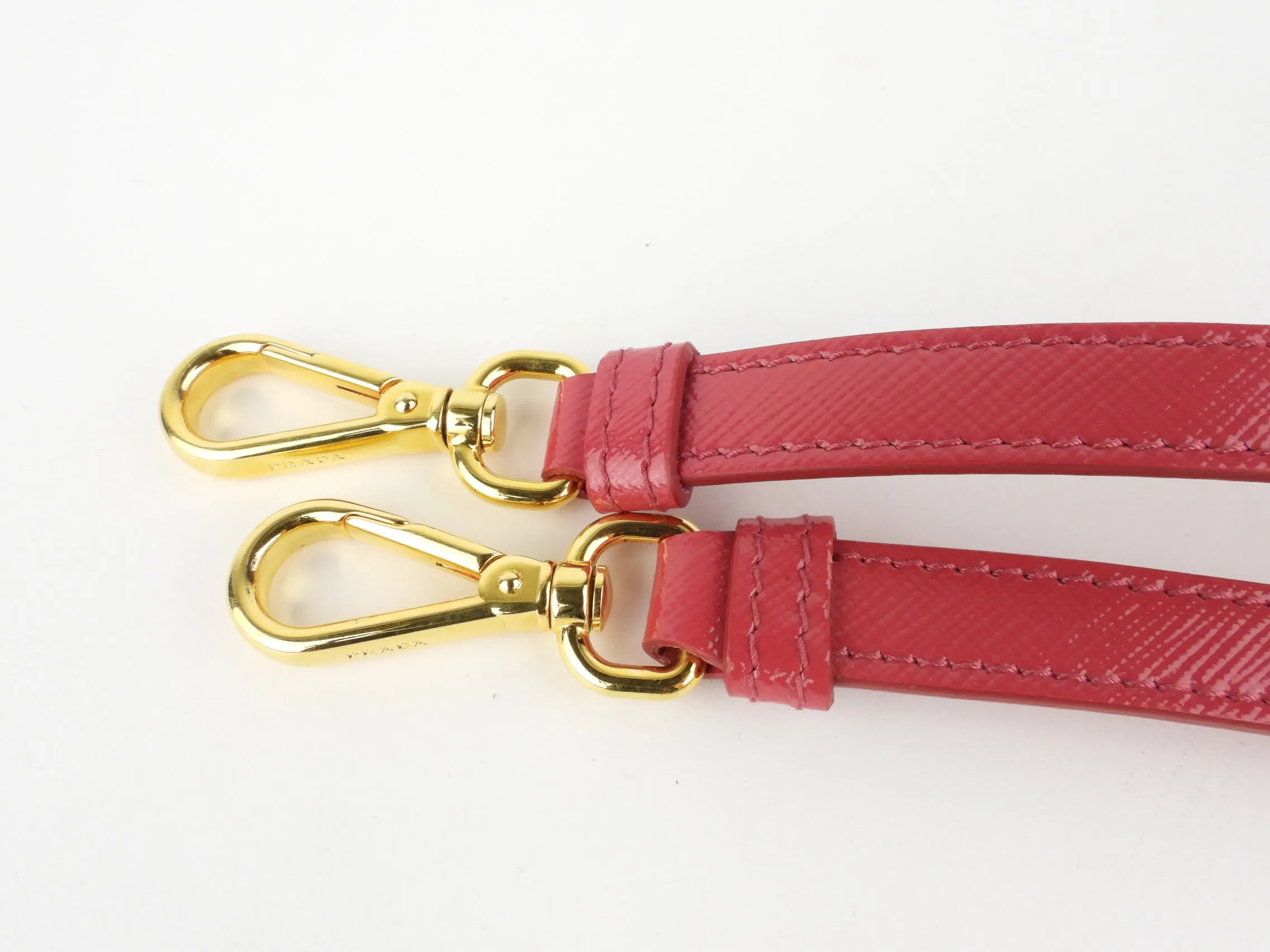 Prada Pink Glossy Electric Saffiano Leather Shoulder Strap