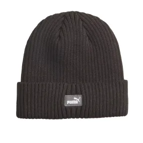 Puma ribbed beanie hat with petch logo 024826-01
 black. One size