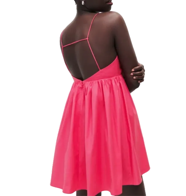 Reformation Bright Pink Strappy Amara Mini Dress BNWT UK M