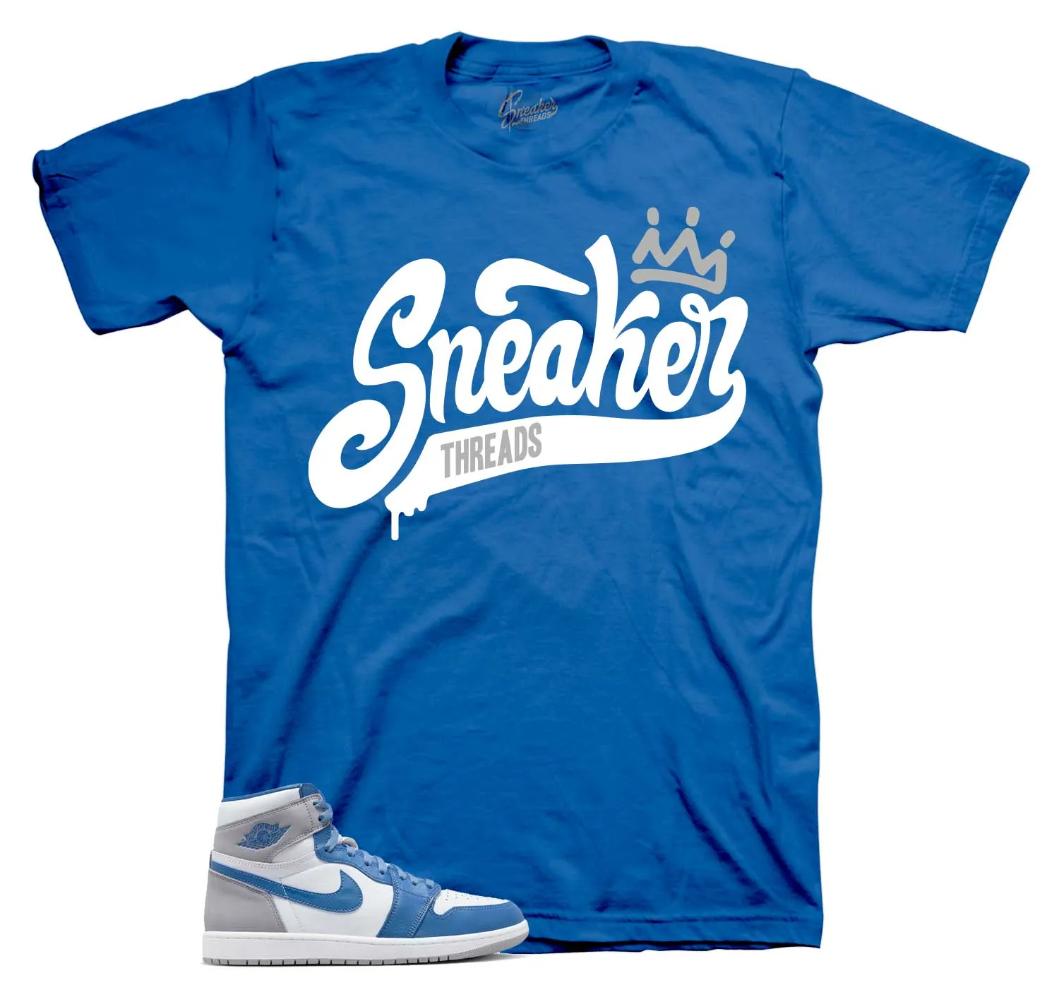 Retro 1 True Blue Shirt - St Logo Crown - Blue