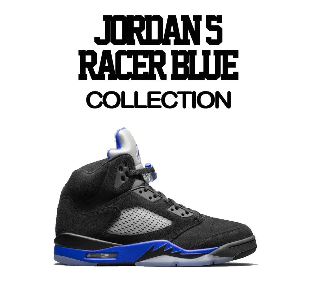 Retro 5 Racer Blue Shirt - Love Kicks - Black