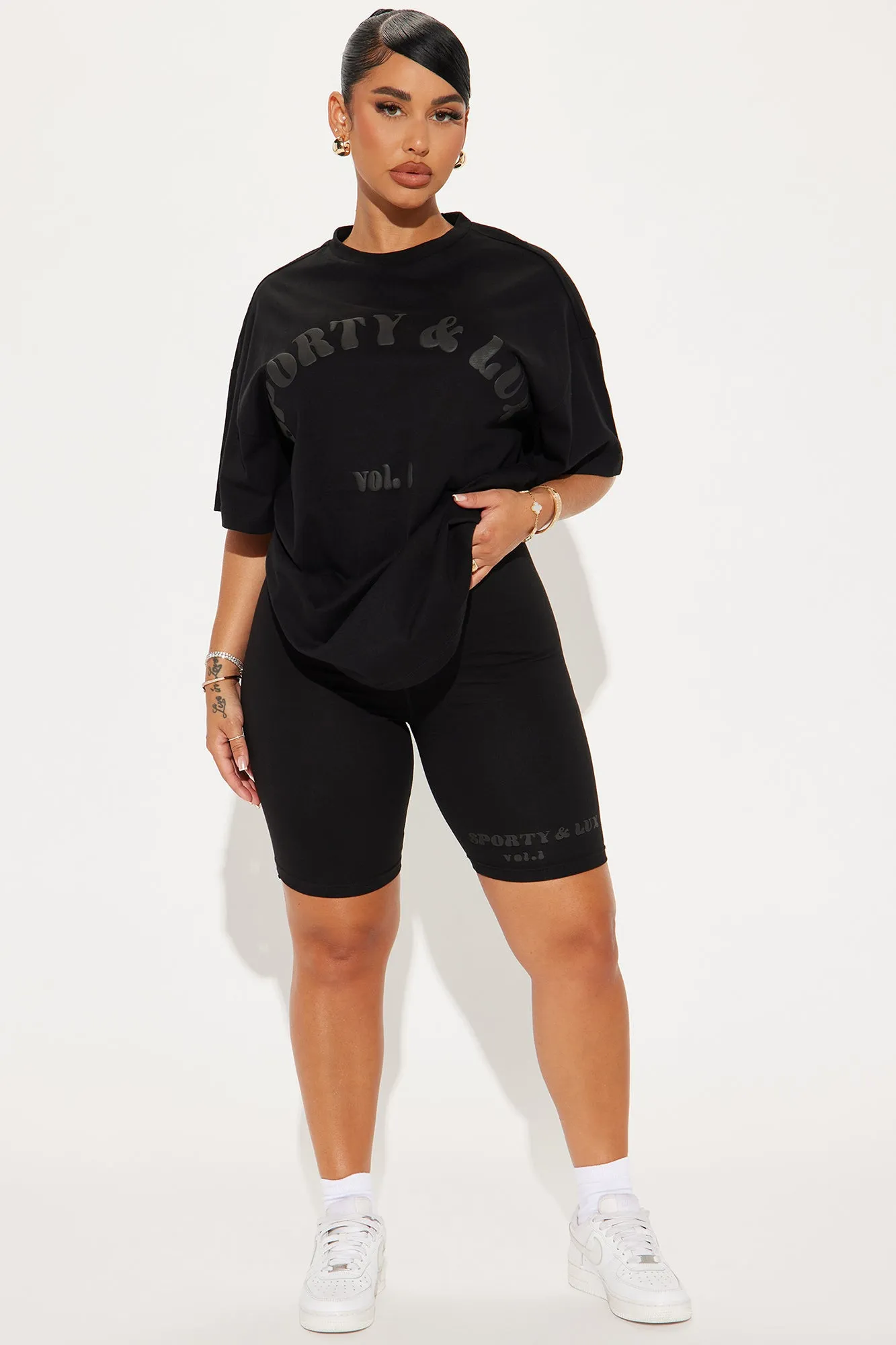 Rich & Sportie Biker Short Set - Black