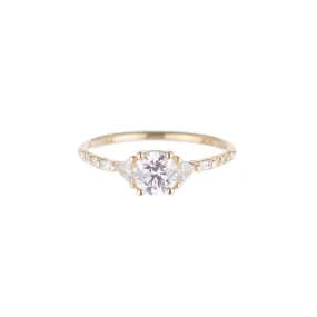 Round Diamond Trillion Baguette Equilibrium Ring