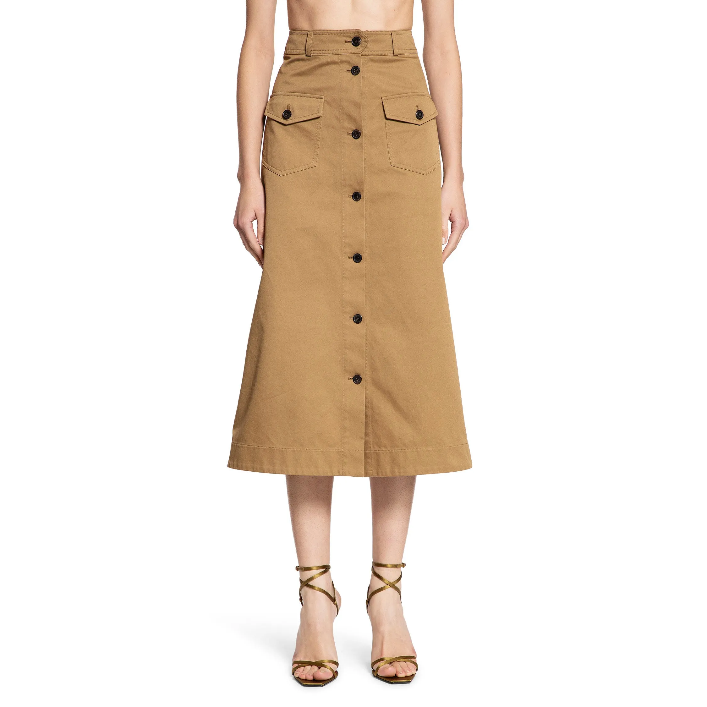 SAINT LAURENT WOMAN BROWN SKIRTS