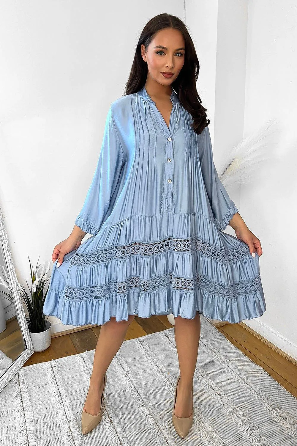 Silk Blend Relaxed Fit Summer Dress