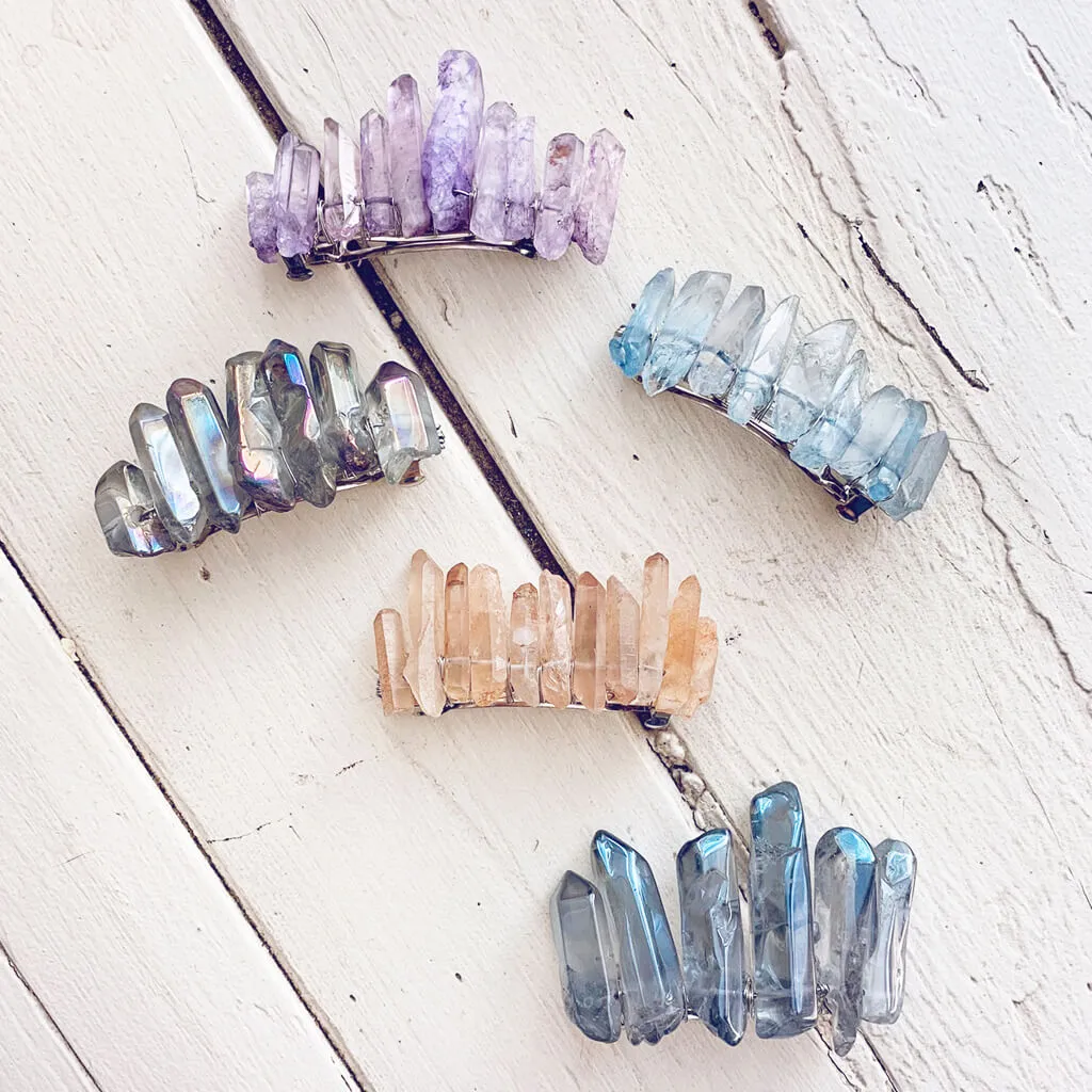 siren's call // quartz crystal hair clip barrette