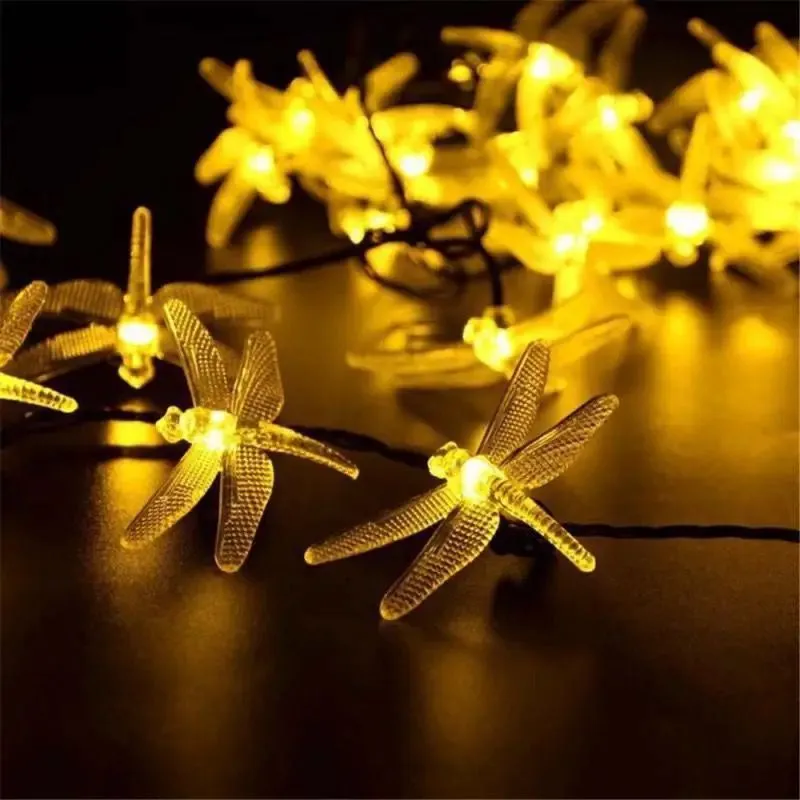 Solar Dragonfly Lights String Waterproof Solar Fairy Lamps