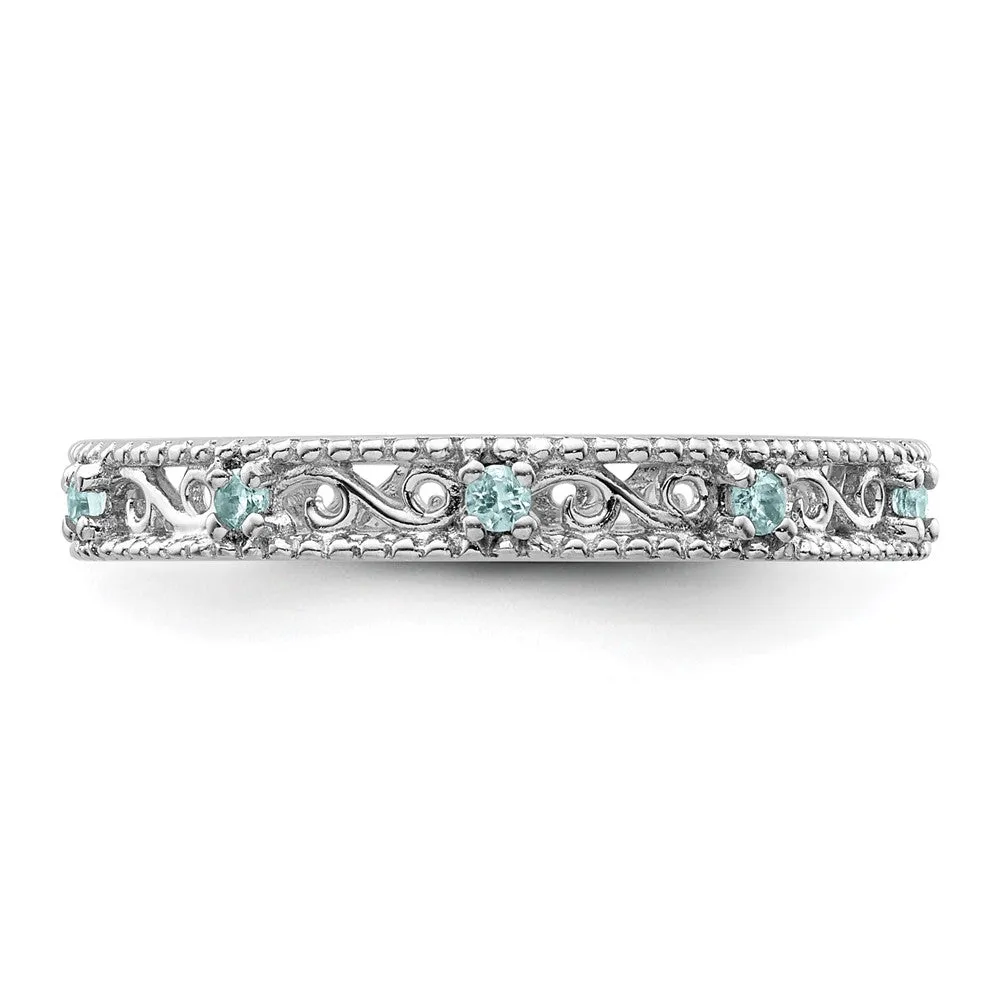 Stackable Expressions Blue Topaz Ring in Sterling Silver