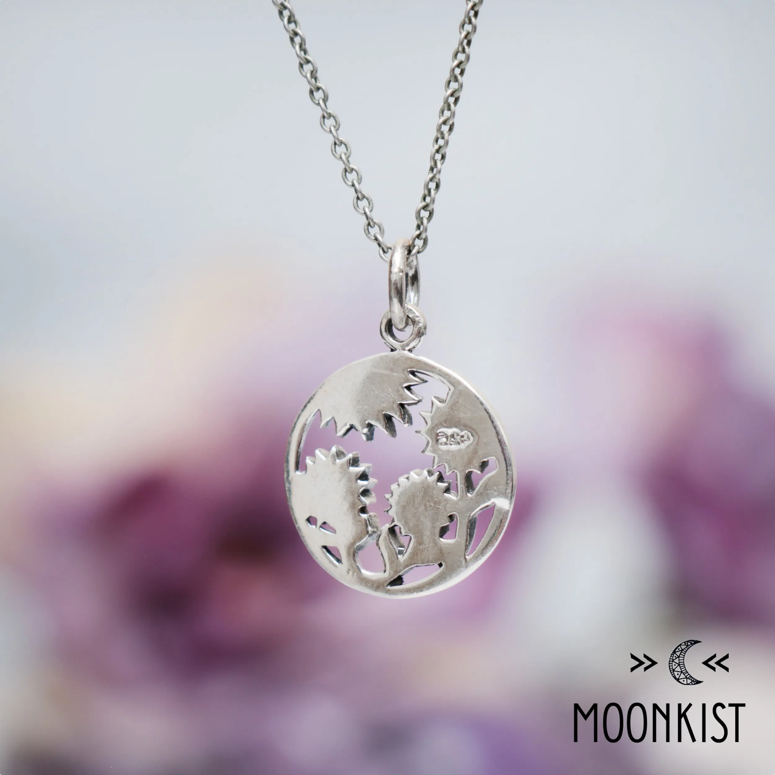 Sterling Silver Sun and Sunflower Pendant | Moonkist Designs