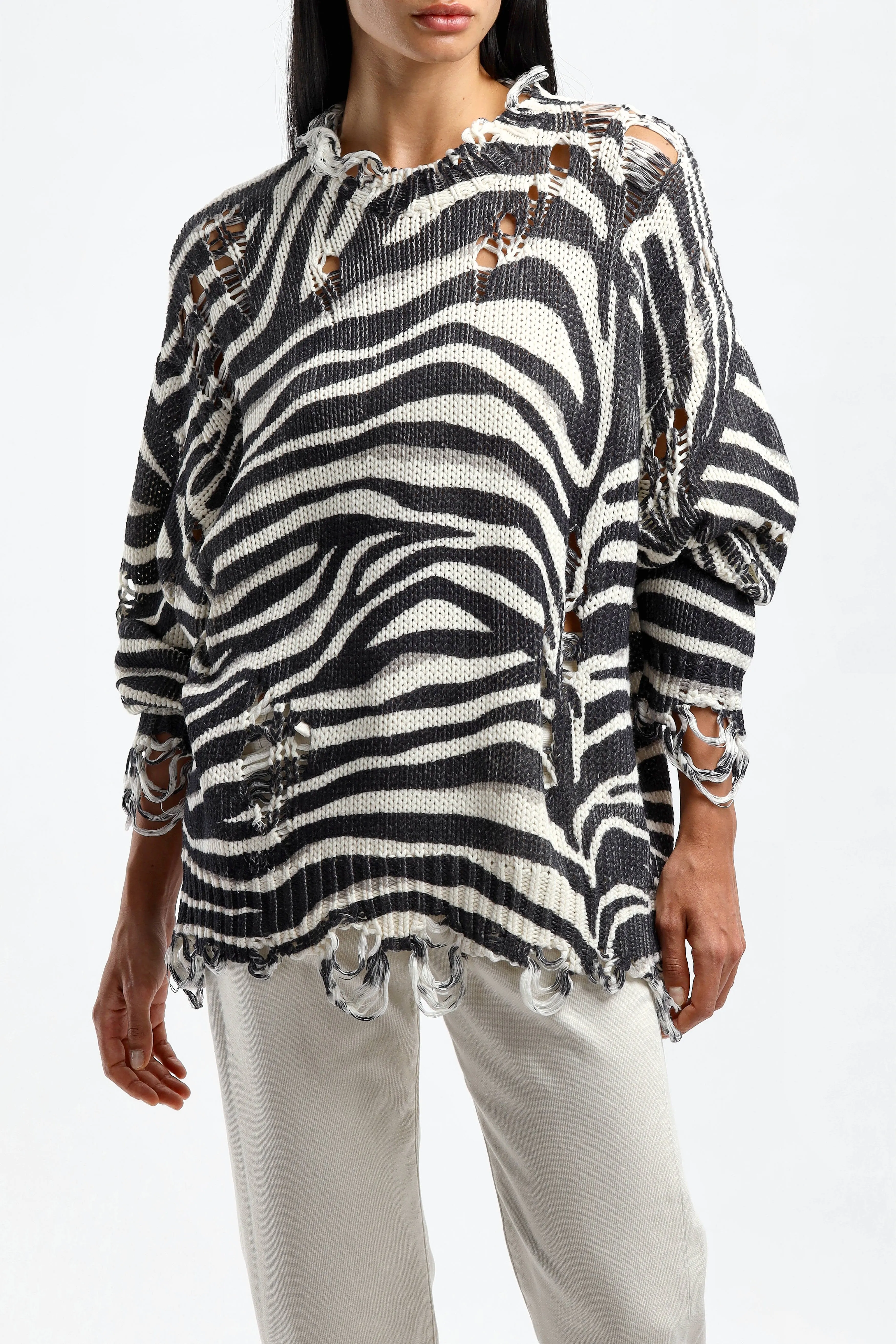 Sweatshirt Oversized in Zebra