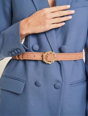 Tango Vegan Suede Gold Buckle Belt | Petal