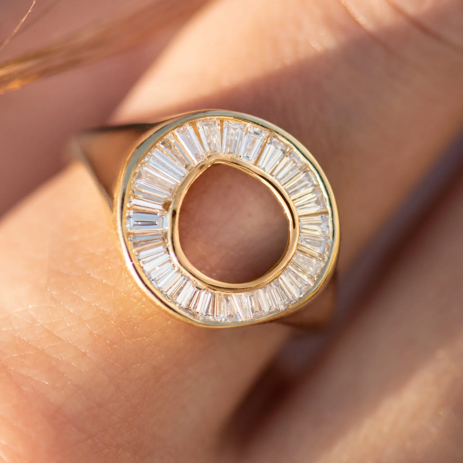 Tapered Baguette Diamond Sphere Ring - OOAK