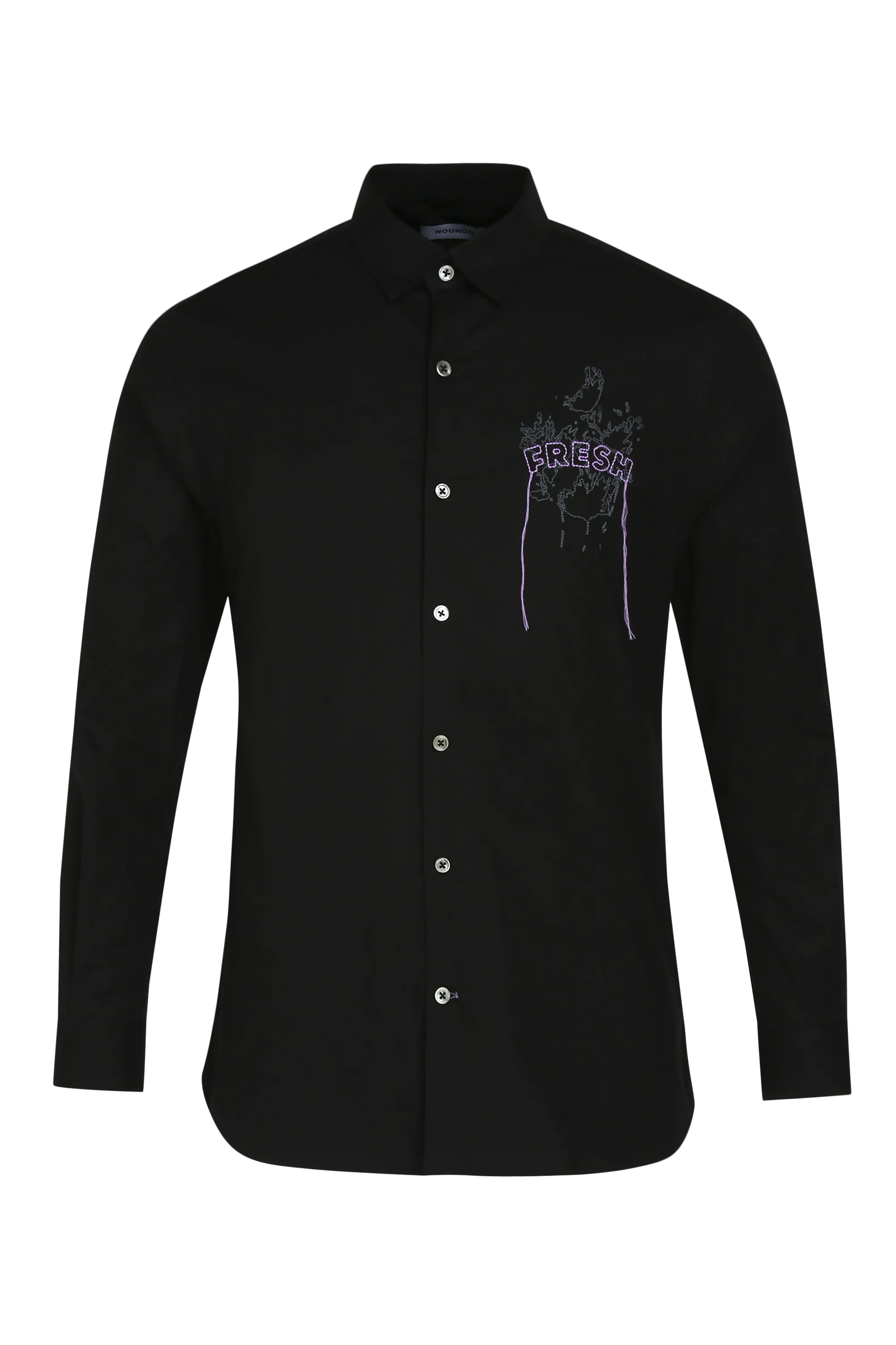 The Black Organic Shirt With Frayed Yarn