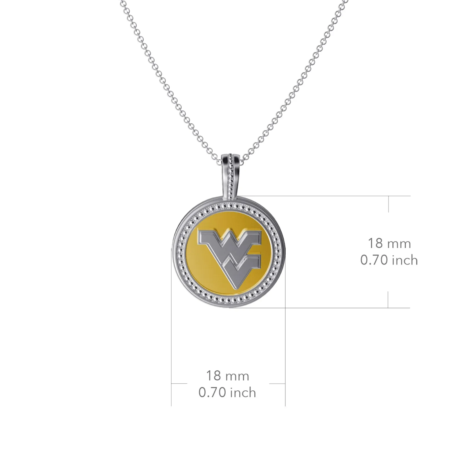 West Virginia University Coin Pendant Necklace - Enamel