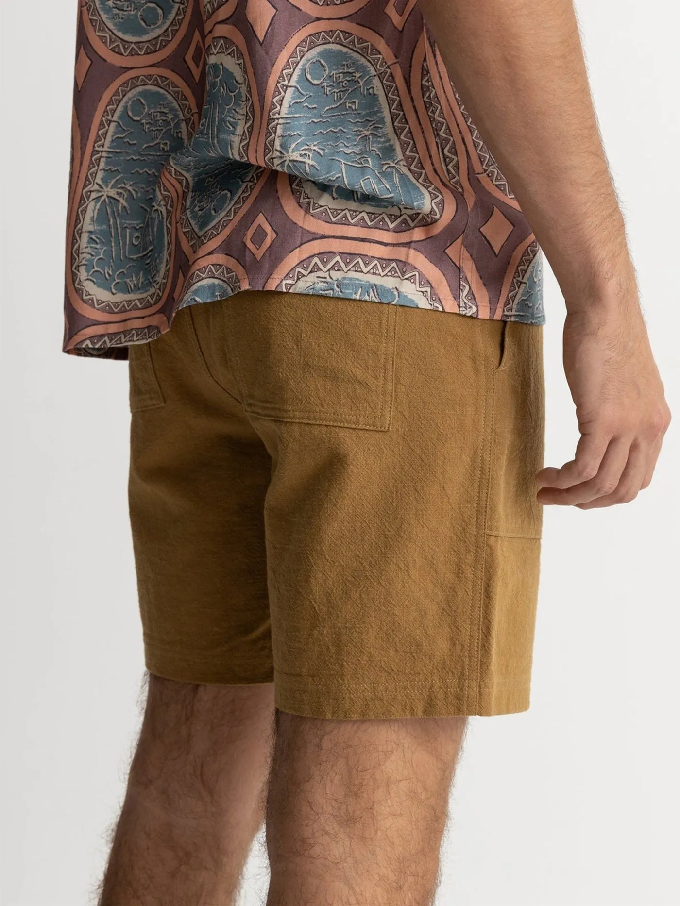 Worn Path Textured Linen Shorts