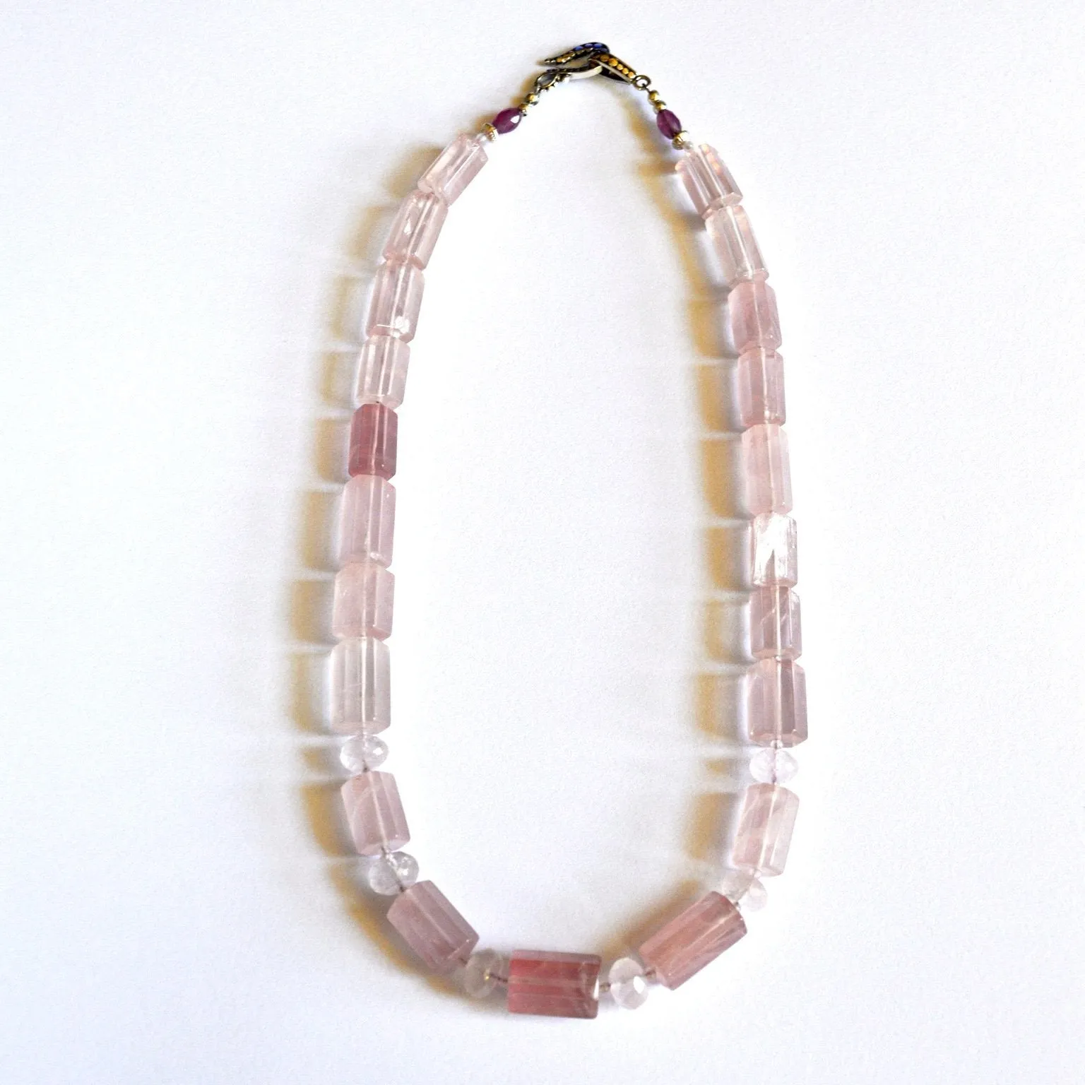 You Make me Blush Rose Quartz Necklace